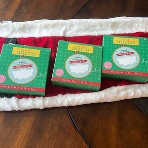Festive crosstitch set of 3